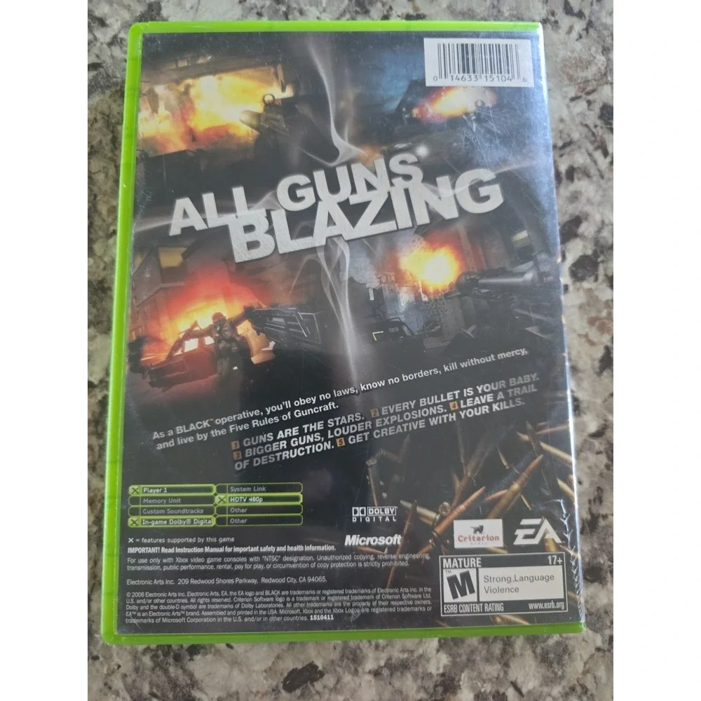 EA Black Shooter M NTSC-U/C (Microsoft Xbox) Manual Included